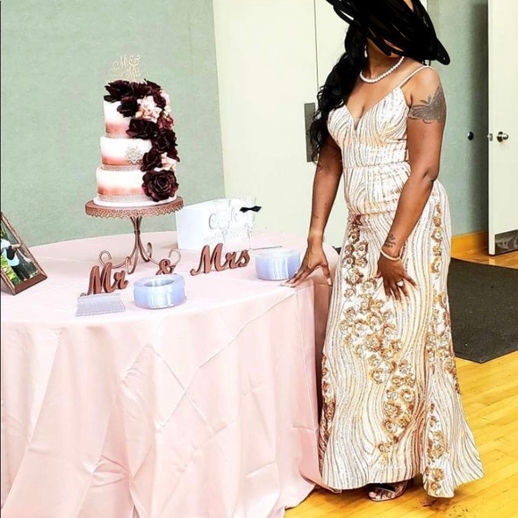 slim fit dress slacks Mismatched Rose Gold Sequin Long Wedding Bridesmaid Dresses APD2806